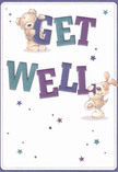 This thoughtfully illustrated get well card, so reminiscent of Elm Park's sense of neighbourly kindness, instantly sparks a sense of hope and reassurance. Centered on the page, a cuddly teddy bear and a floppy-eared puppy animate the bold, colourful message-'Get Well'-their joyful interaction exuding the sort of optimism one feels while walking Elm Park's friendly lanes. The letters, shaded in lively indigo and teal, leap confidently from a creamy white canvas, while playful stars-mirroring the bright twinkle of playgrounds on cheerful afternoons-are scattered throughout. Look closely and you'll notice the plush, almost tangible softness of the bear's fur and the gentle curves of the pup's velvety ears, artfully rendered to evoke real comfort. Just as our team at Flowers Elm Park crafts arrangements to brighten doorsteps along Rosewood Avenue, this card offers more than a simple message-it delivers authentic warmth and an emotional lift, perfect for anyone in Elm Park needing a reminder of community care and kindness during recovery.